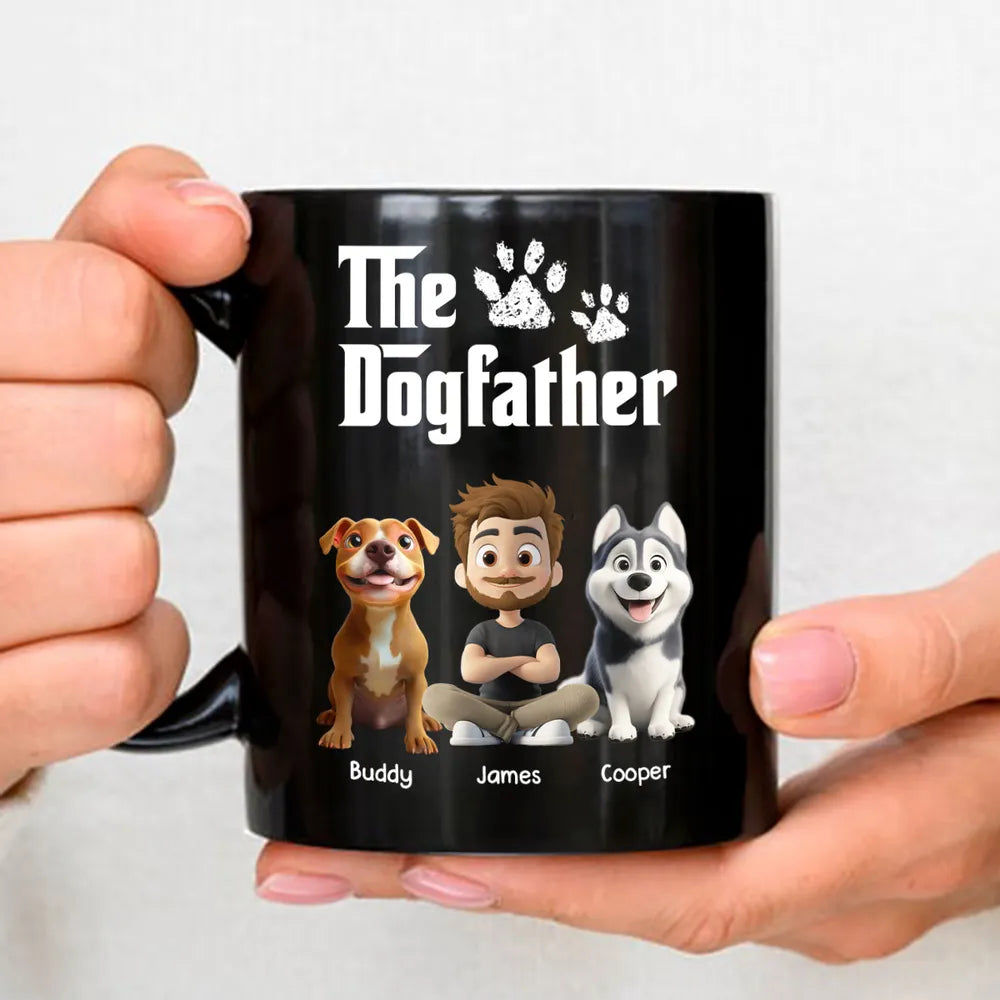 “The Dogfather” Personalized Full Color Mug – Custom Cartoon Mug for Dog Lovers