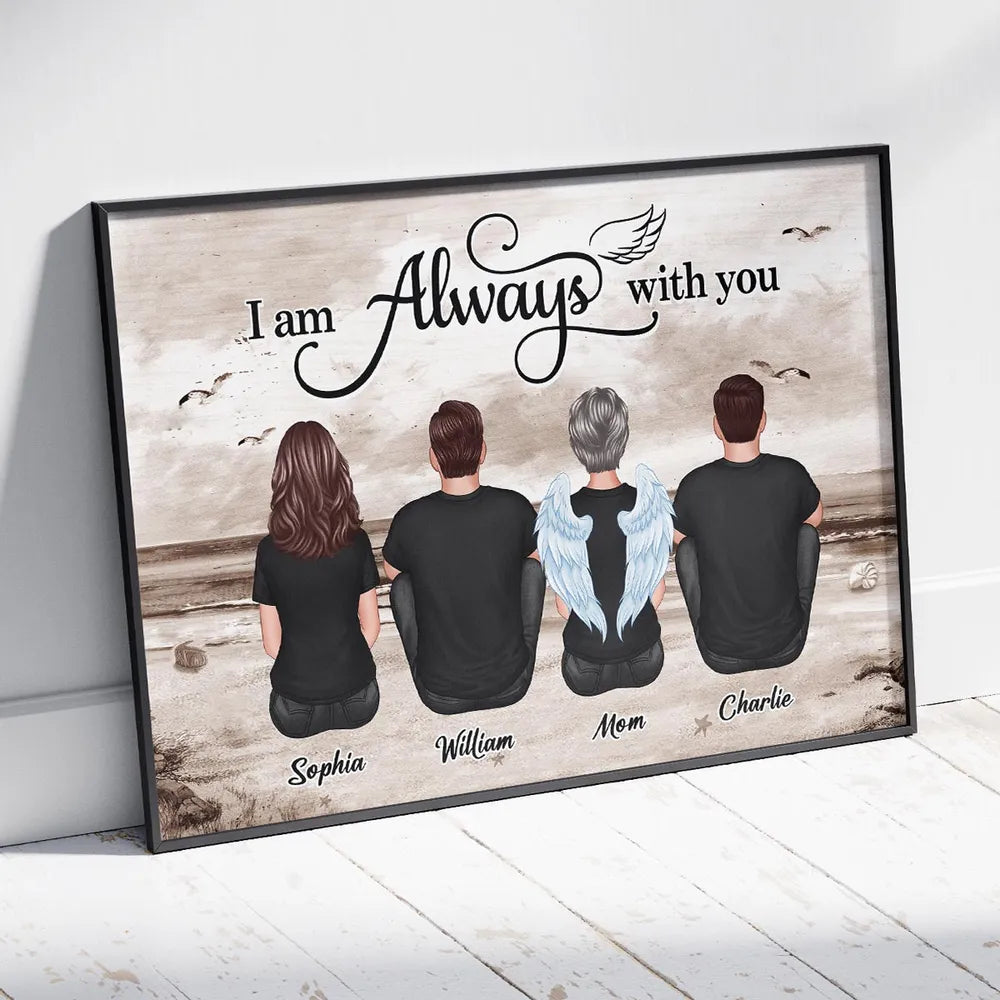 Personalized Memorial Poster with Retro Beach Landscape