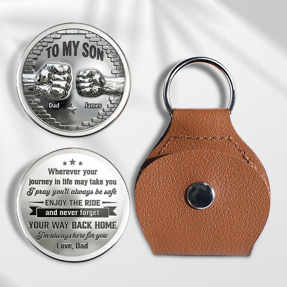 Personalized Pocket Hug for Son, Dad Message Keepsake Token, Unique Encouragement Gift He Can Carry Every Day