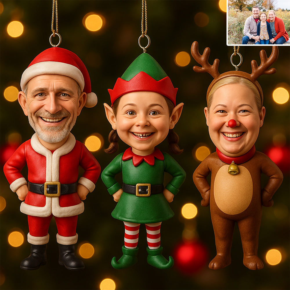 Christmas Gift For Family - Personalized Family Custom Made 3D Minifigure Ornament