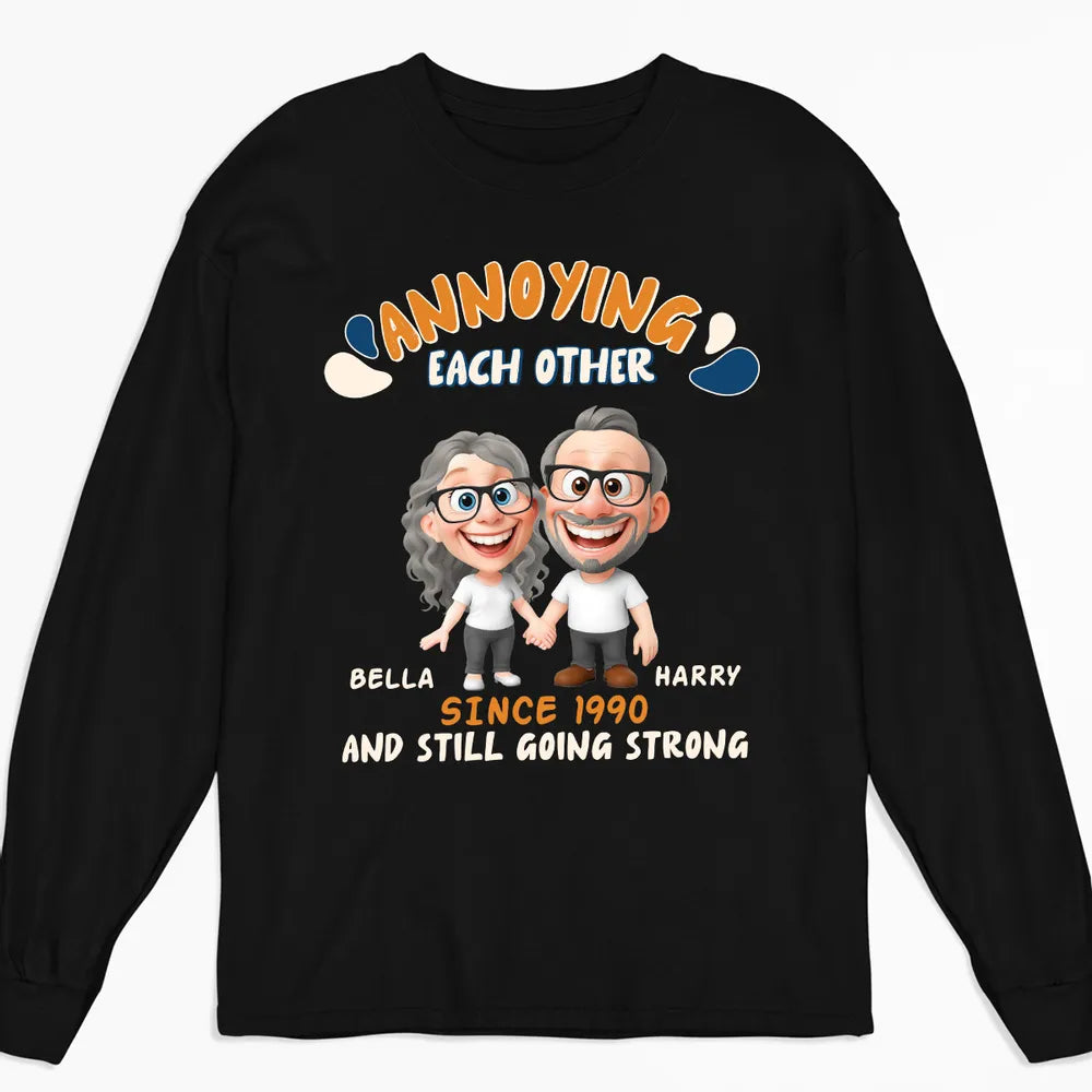 Personalized Couple Caricature Classic Tee with Your Custom Look Funny Relationship Gift for Husband or Wife