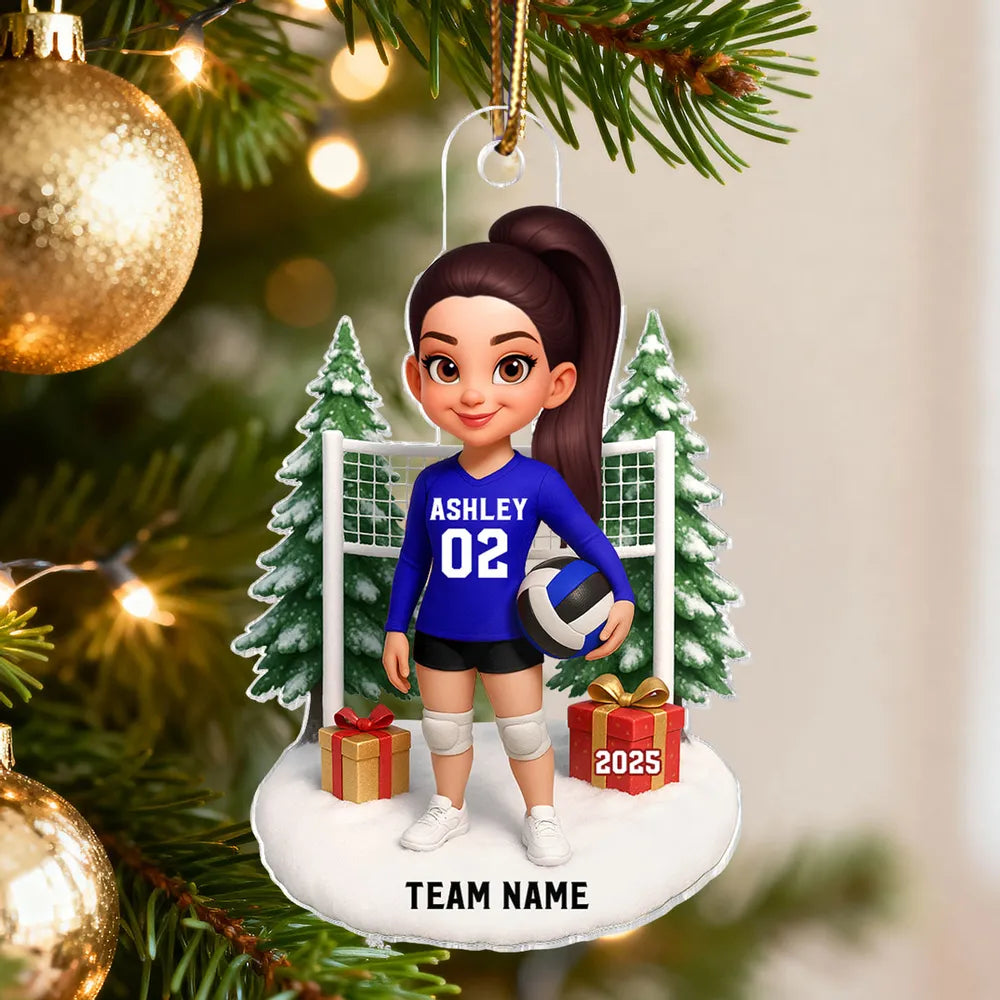 Volleyball Player Acrylic Ornament – Festive Tree Decor, Perfect Gift for Athletes