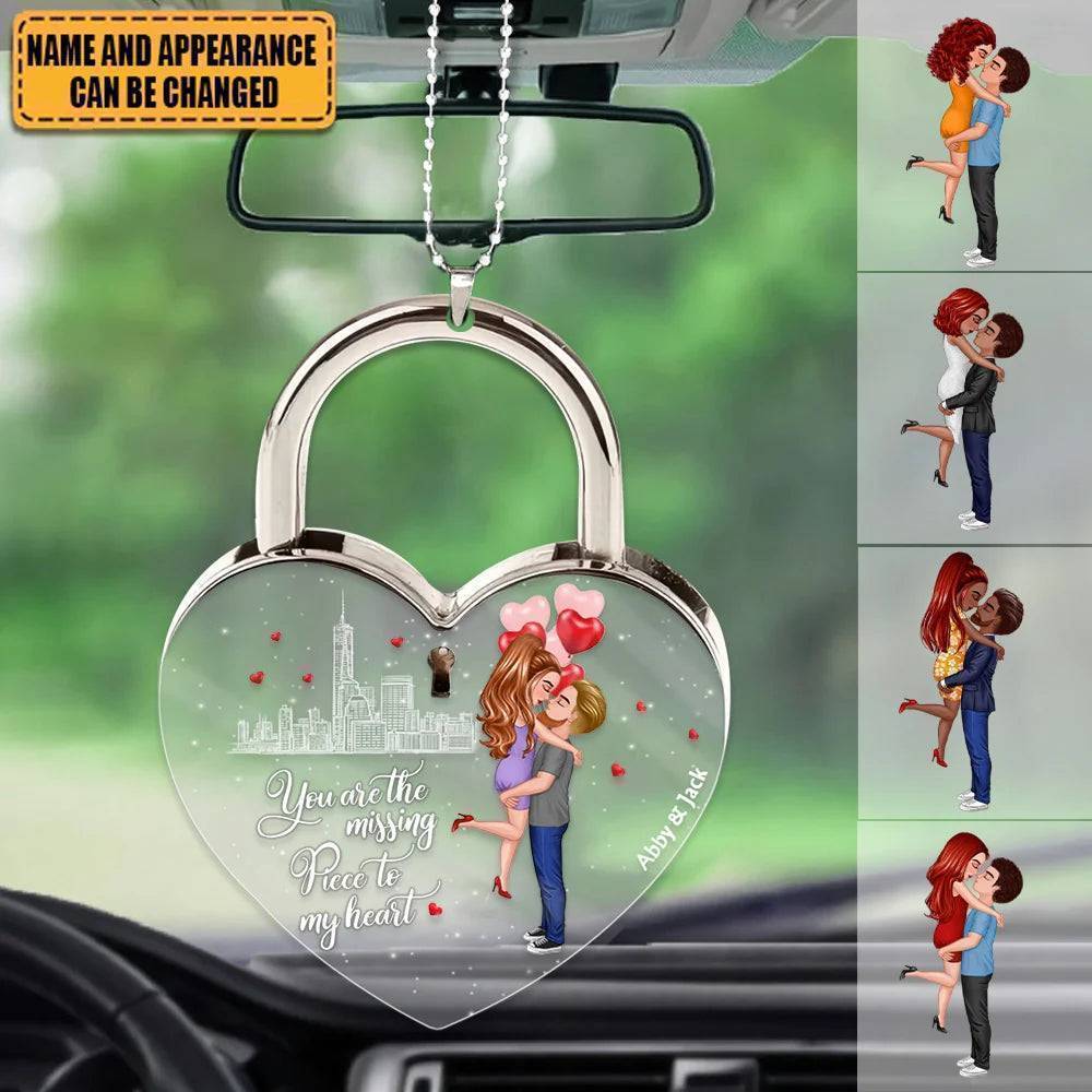 Kiss of Love - Customized Acrylic Car Ornament for Couples - Romantic Valentine's & Anniversary Gift