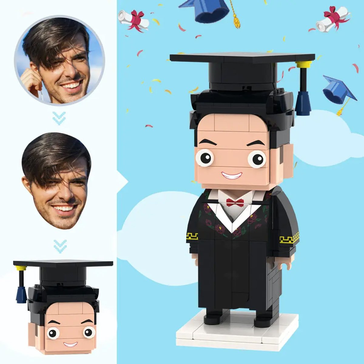 He/She Believed She/He Could So She/He Did - Personalized Graduation Graduation Photos Brick Figures
