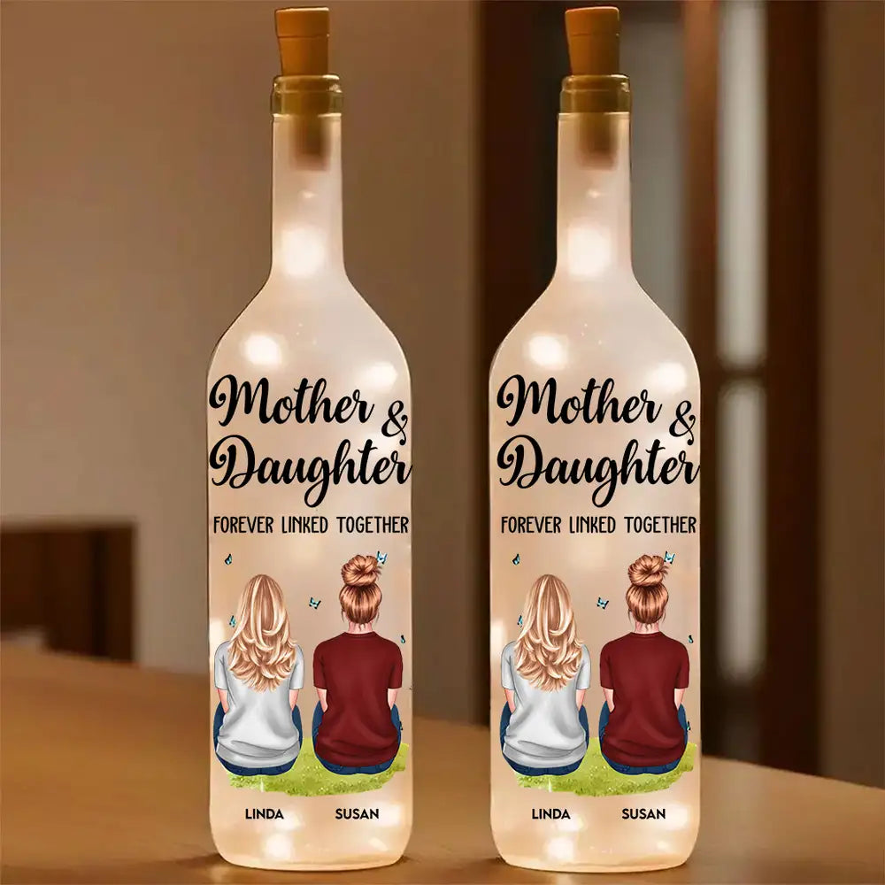 Forever Linked Together Personalized Bottle Lamp – Unique Mother’s Day Gift for Mom