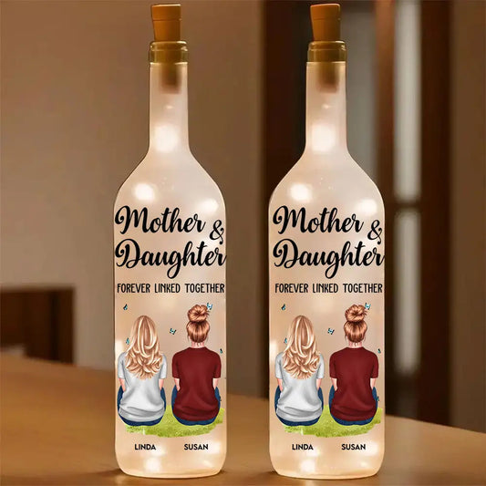 Forever Linked Together Personalized Bottle Lamp – Unique Mother’s Day Gift for Mom