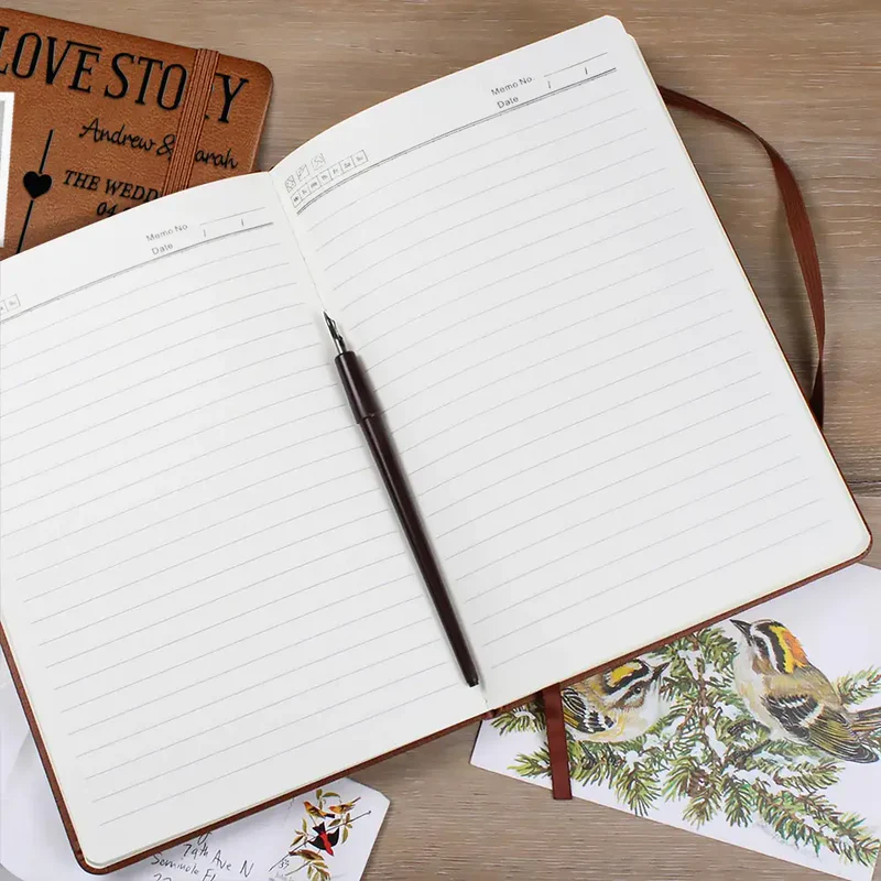 Personalized Leather Journal Our Love Story Photo Timeline for Couple - Unique Romantic Gift for Anniversary or Wedding