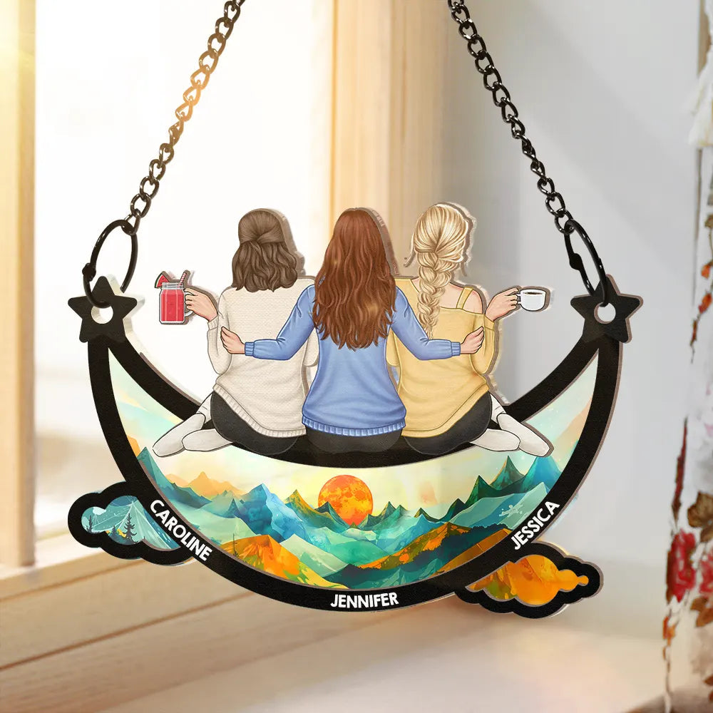 Sister Back View Wood and Acrylic Layered Ornament Surprise Design High Clarity and Beautiful Keepsake