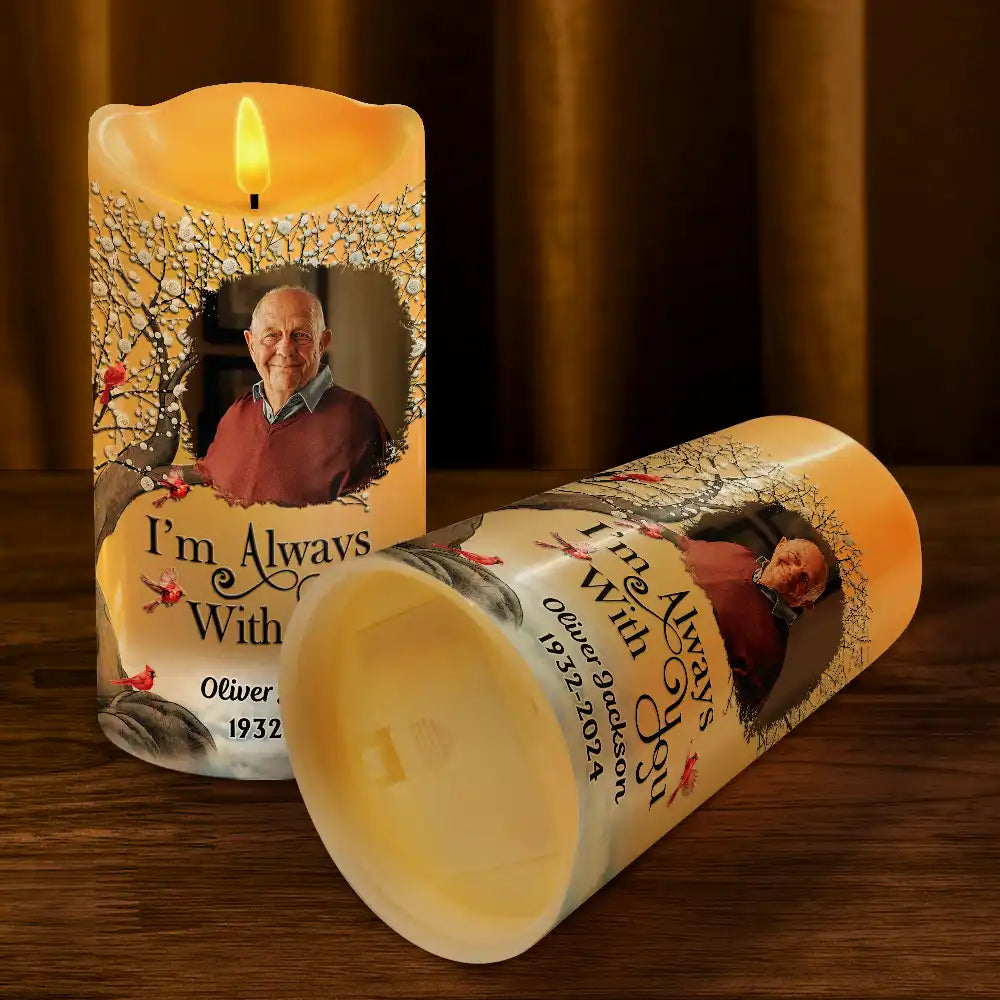 Custom Photo I'm Always With You - Personalized Flameless LED Candle