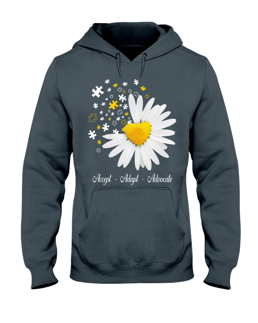 Accept Adapt Advocate - Autism Awareness T-shirt and Hoodie 0520