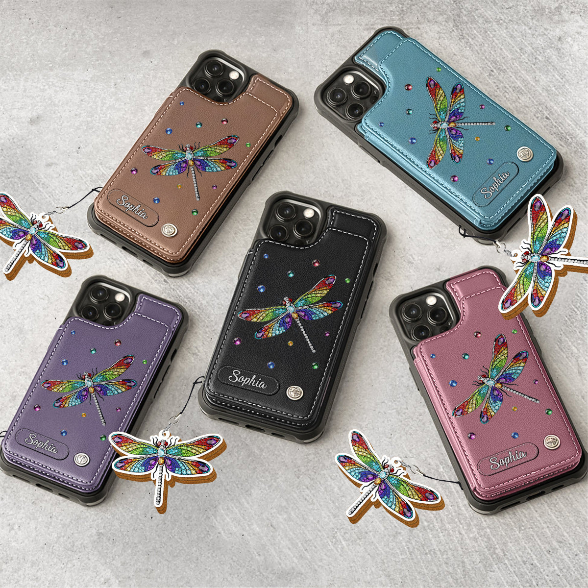 Beautiful Dragonfly - Personalized Dragonfly Wallet Phone Case