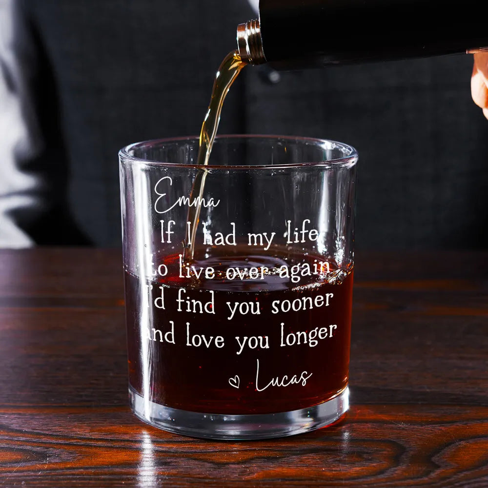 Personalized Whiskey Glass with Romantic Quote, Custom Love Message for Couples, Unique Gift for Whiskey Lovers & Special Occasions