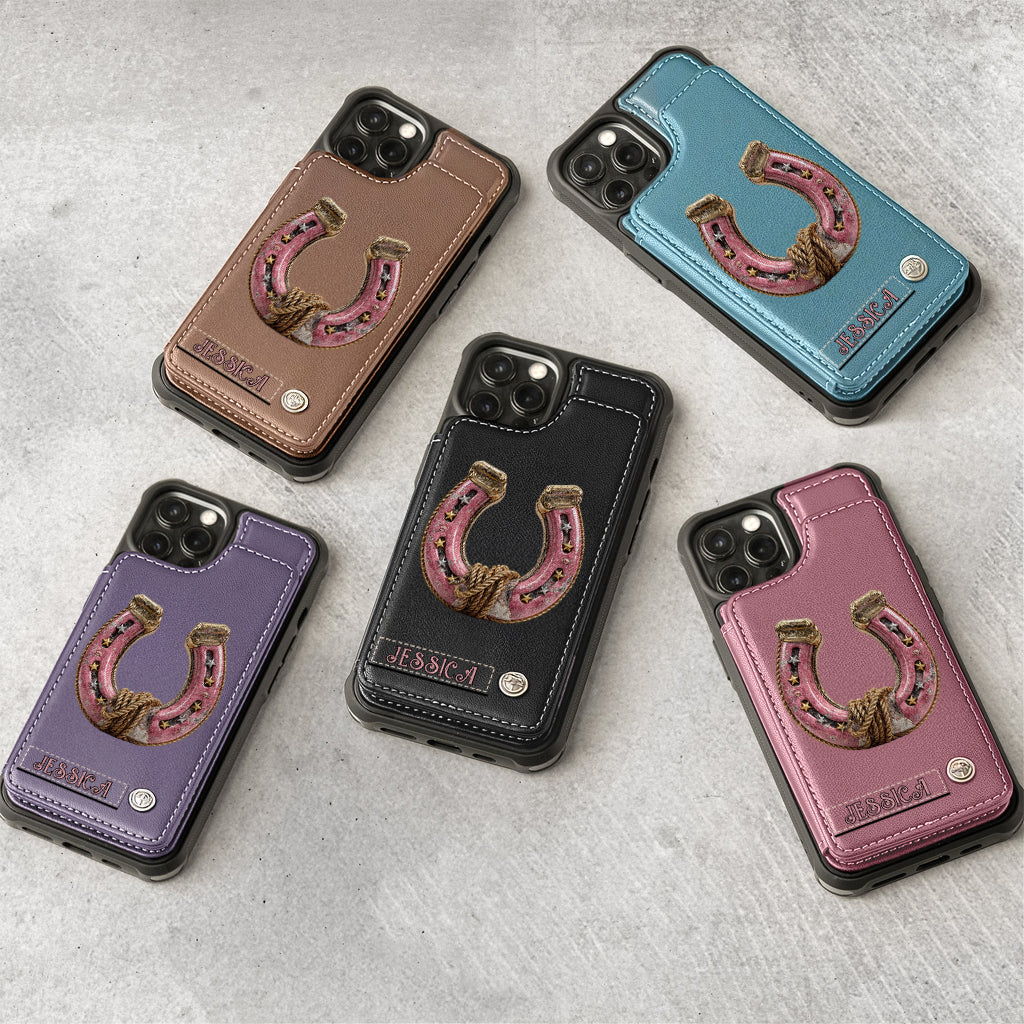 Horseshoe - Personalized Horse Wallet Phone Case
