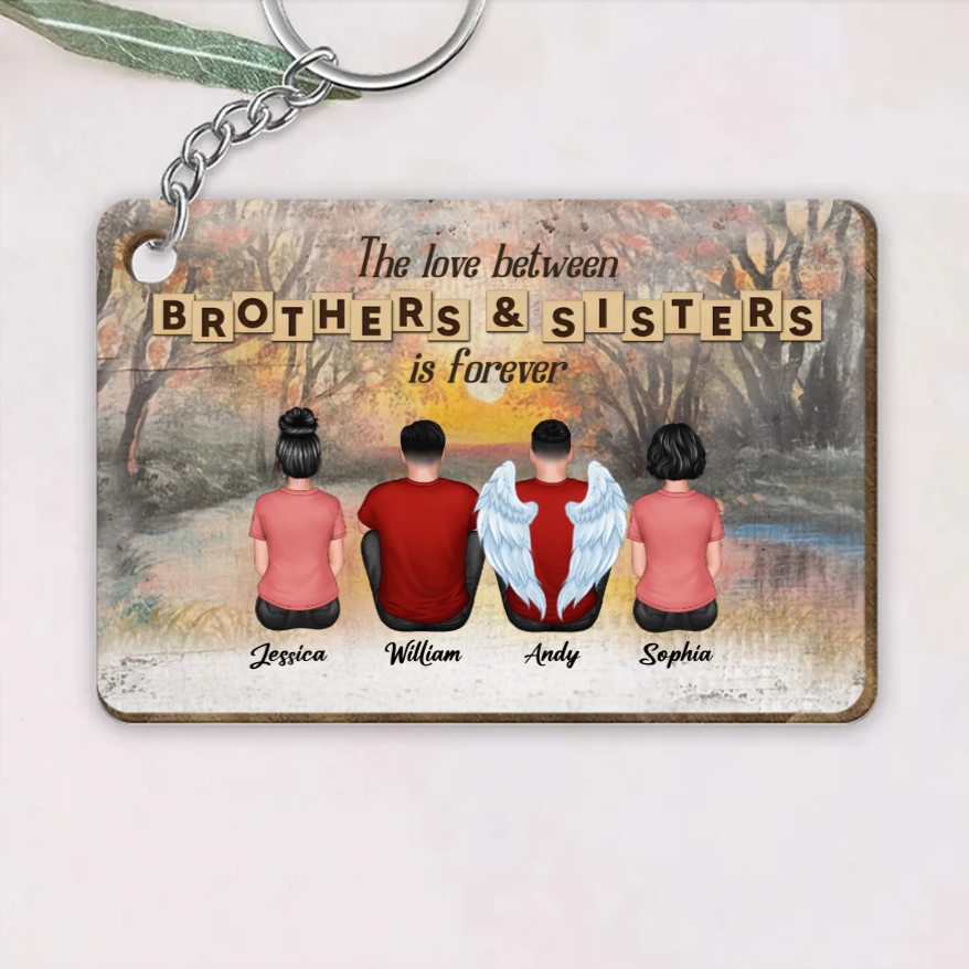 Personalized Brothers & Sisters Forever Poster or Canvas, Keychain, Plaque, Ornament, Wallet Card - Perfect Gift for Siblings, Memorial Keepsake