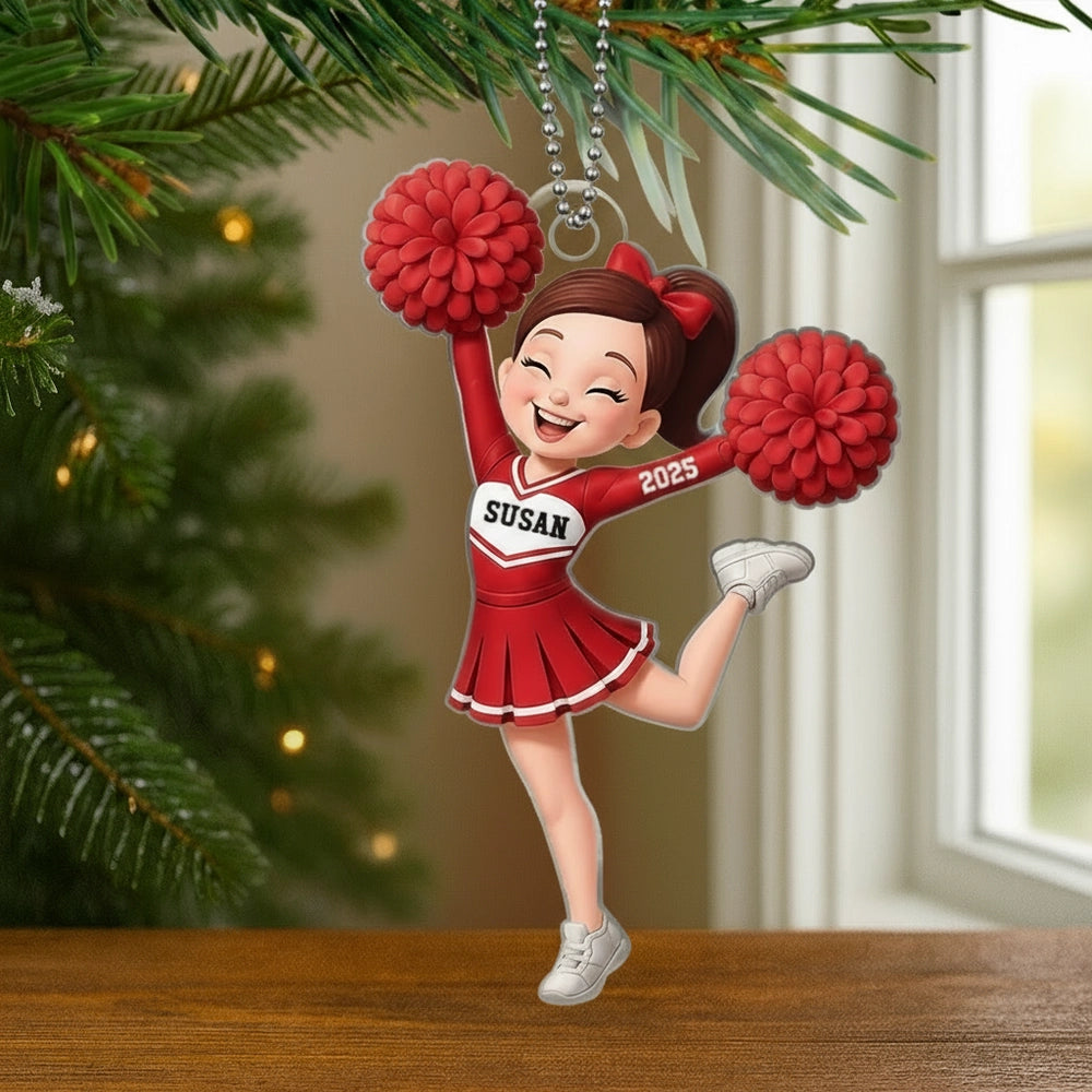 Acrylic Cheerleader Ornament - Personalized Gift