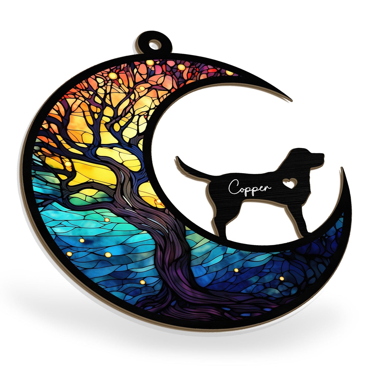 Custom Pet Ornament – Layered Wood & Acrylic Tribute for Dog Lovers