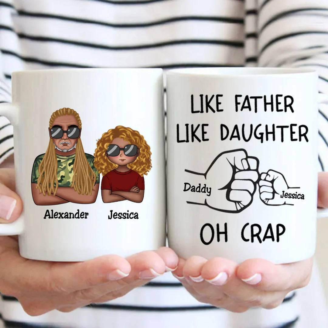 Dad & Daughter Bond - Custom ‘Fist Bump’ Mug - Celebrating Fatherly Love - For Father's Day