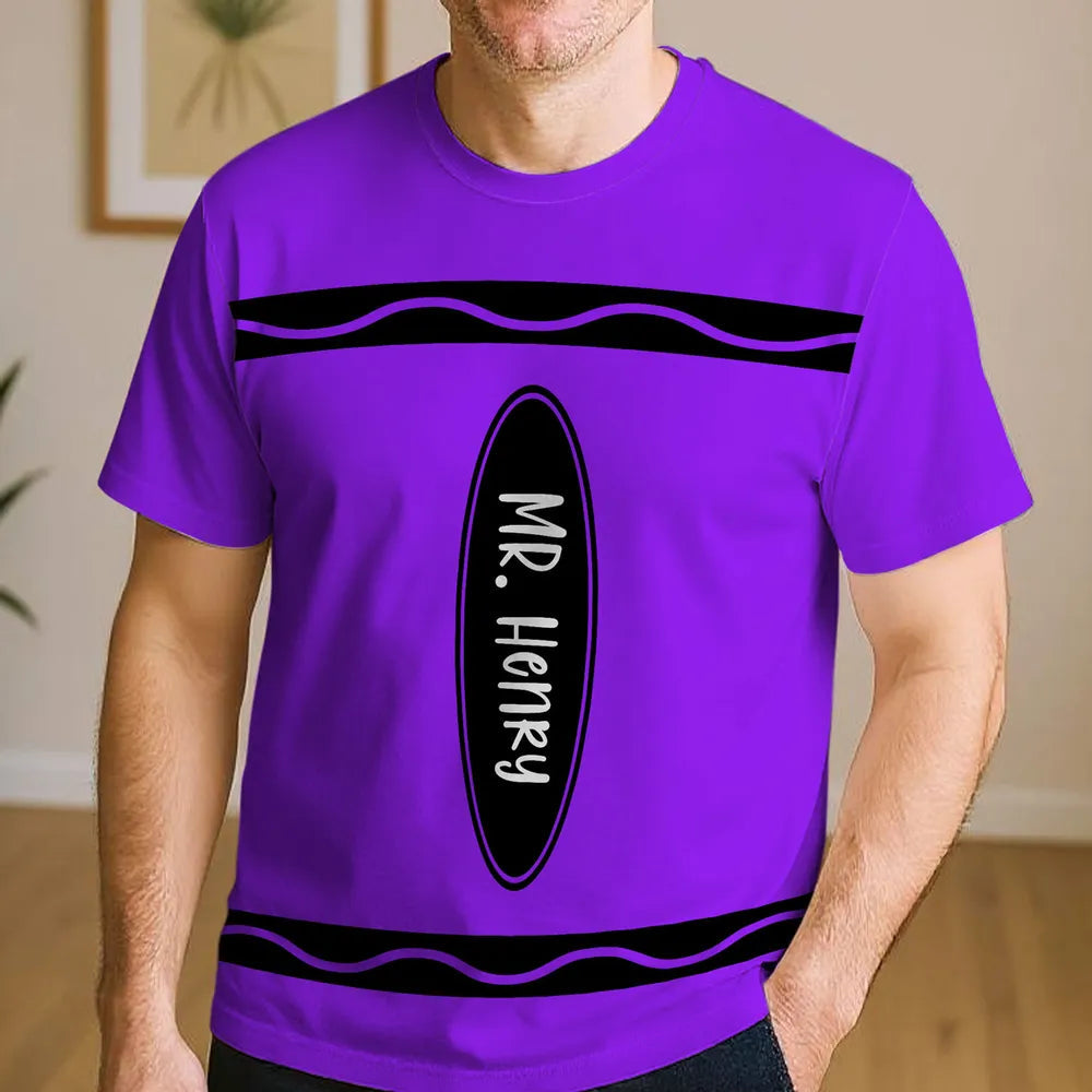 Classic Tee Personalized “MRS. ” or  "MR." Teacher Shirt – Purple Tribute Gift