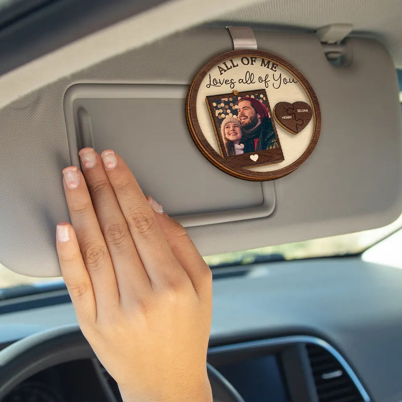 Personalized Wooden Car Visor Clip with Photo & Drive Safe I Love You Message – Custom Couple Keepsake & Unique Gift for Everyday Drives