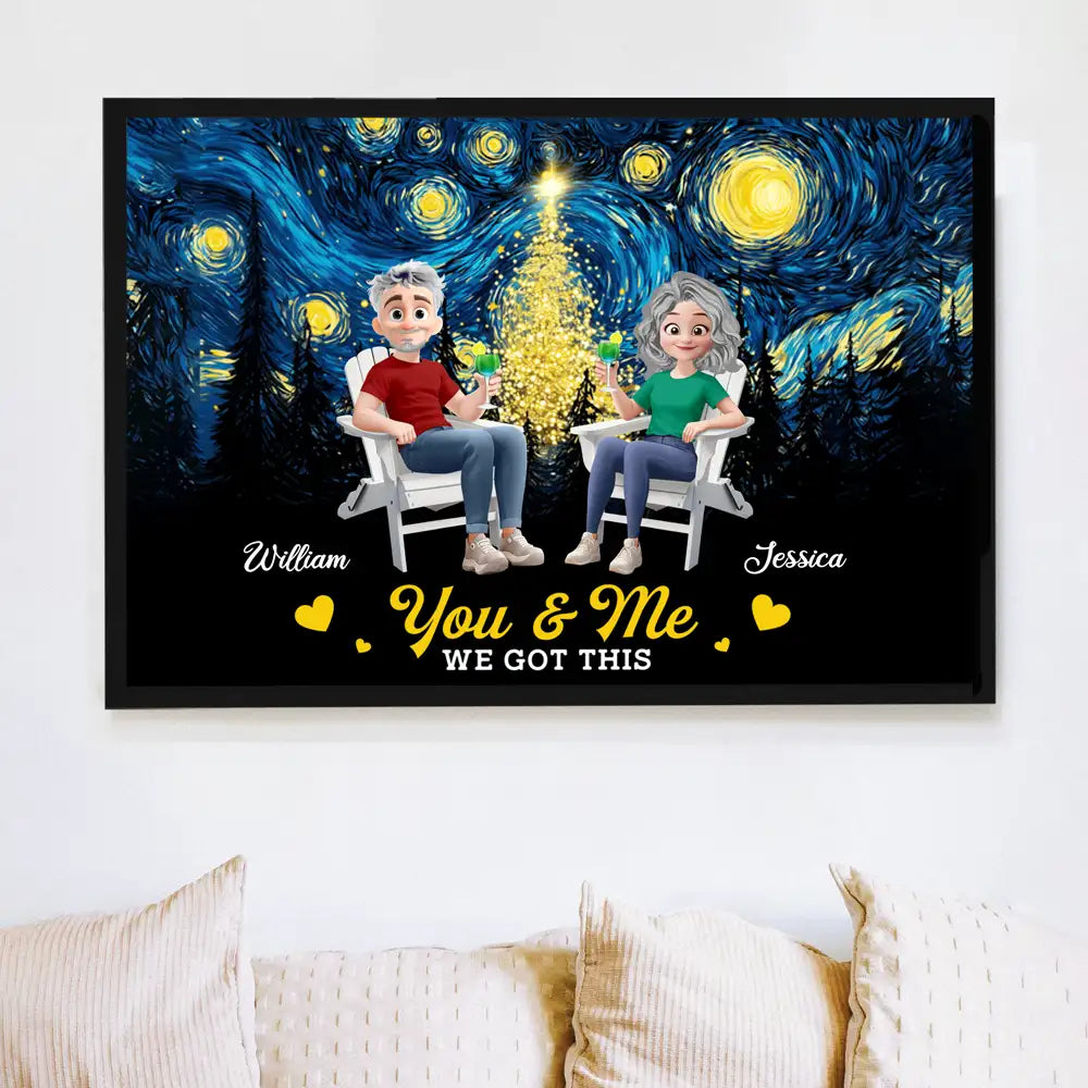 Personalized Starry Night Poster for Couples with Fun Quote, Unique Home Décor and Perfect Gift Choice