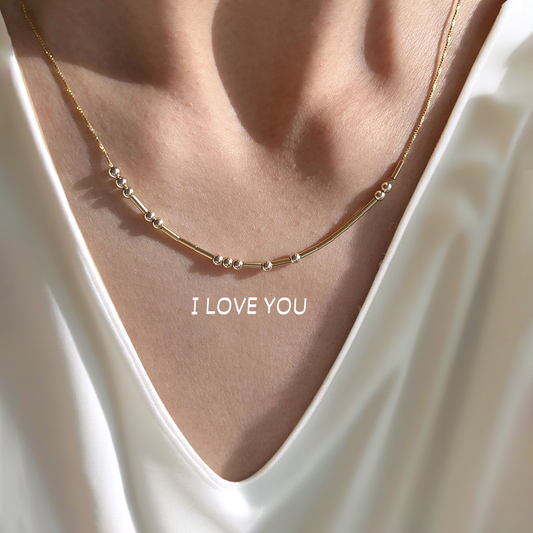 Morse Code Necklace – Exclusive Gift for Couples, Perfect for Expressing Love on Valentine's Day