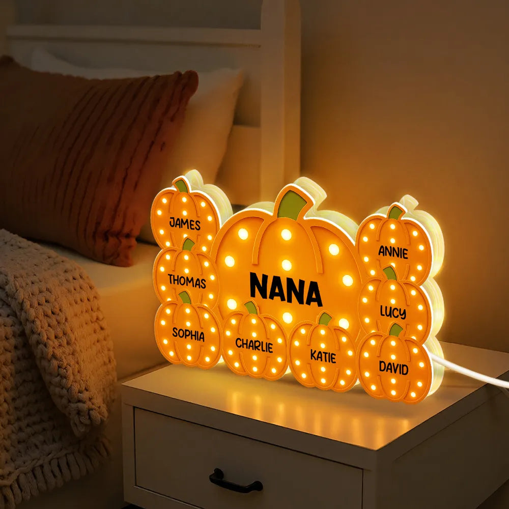 Acrylic Light Box with Pumpkin Design, Grandma-Inspired Theme and Perfect Holiday Gift