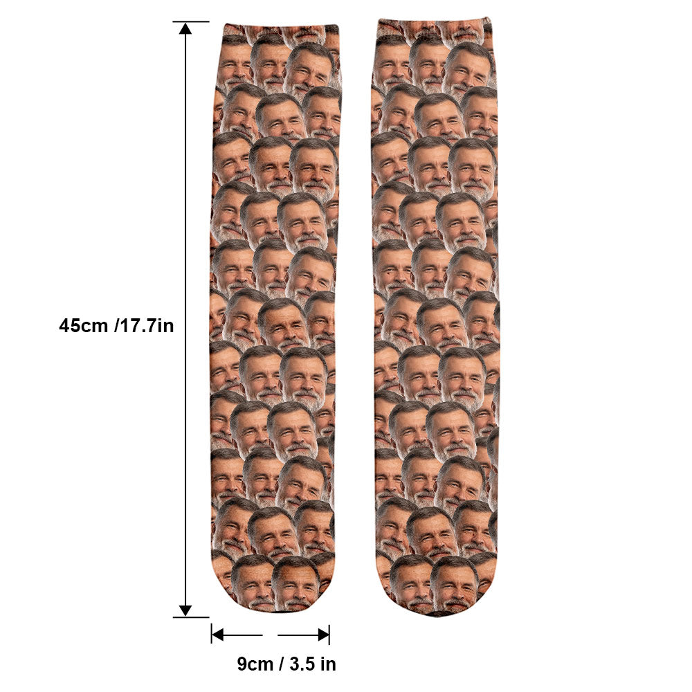 Customizable Printed Face - Personalized Step Dad Socks