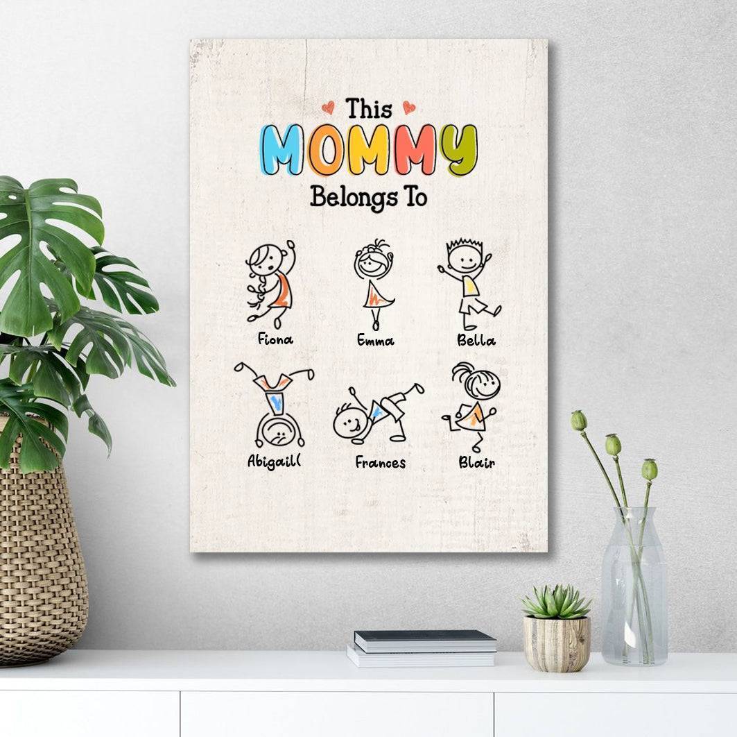 This Grandma Belongs To Drawing Personalized Poster or Canvas