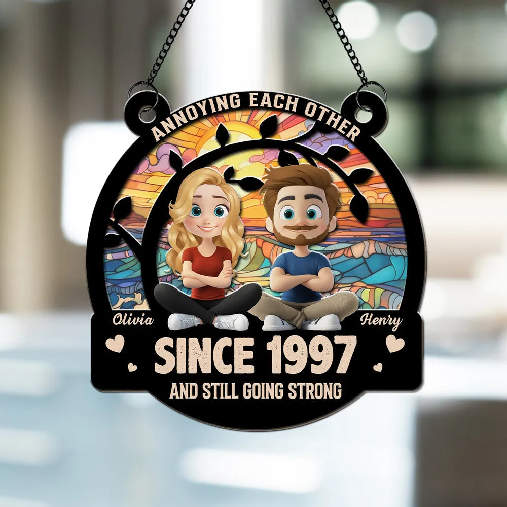 “Annoying Each Other Forever” Custom Couple Wood & Acrylic Ornament for Loved Ones