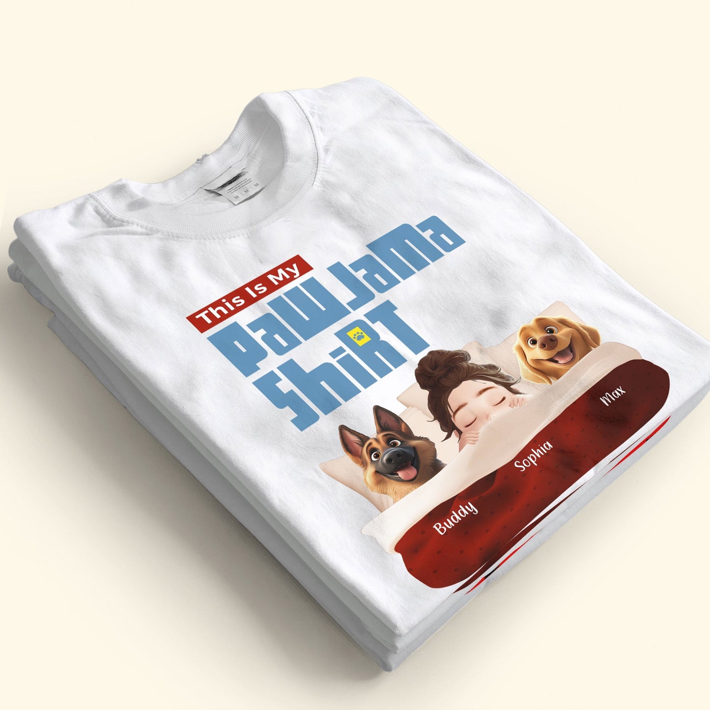 Custom Pawjama Shirt for Couples – Featuring Pets and Their Names, Ideal for Valentine’s Day or Special Occasions, Available in Classic Tee, Women Tee, Hoodie, and Sweatshirt