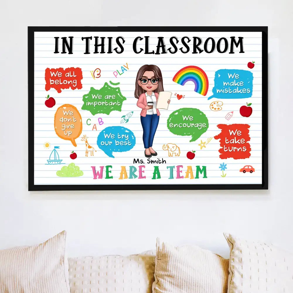 In This Classroom We Are a Team – Personalized Teacher Poster