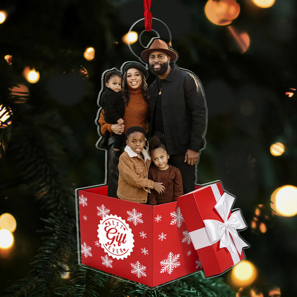 Personalized Best Gift Box Ornament - Treasure Your Loved Ones Forever