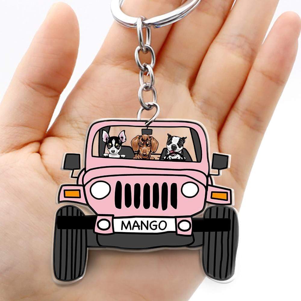 Customized Pet Car Keychain – Choose Dog, Cat, or Upload Your Own Image, Humorous Car Keychain for Pet Lovers