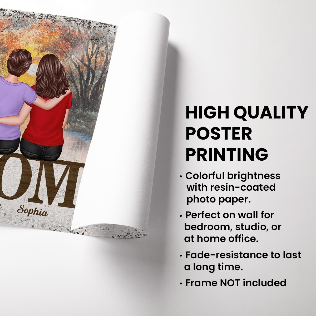 Grateful Love – Custom Poster Featuring a Heartwarming Moment with Mother and Daughter – Ideal Gift for Mother’s Day or Family Celebrations