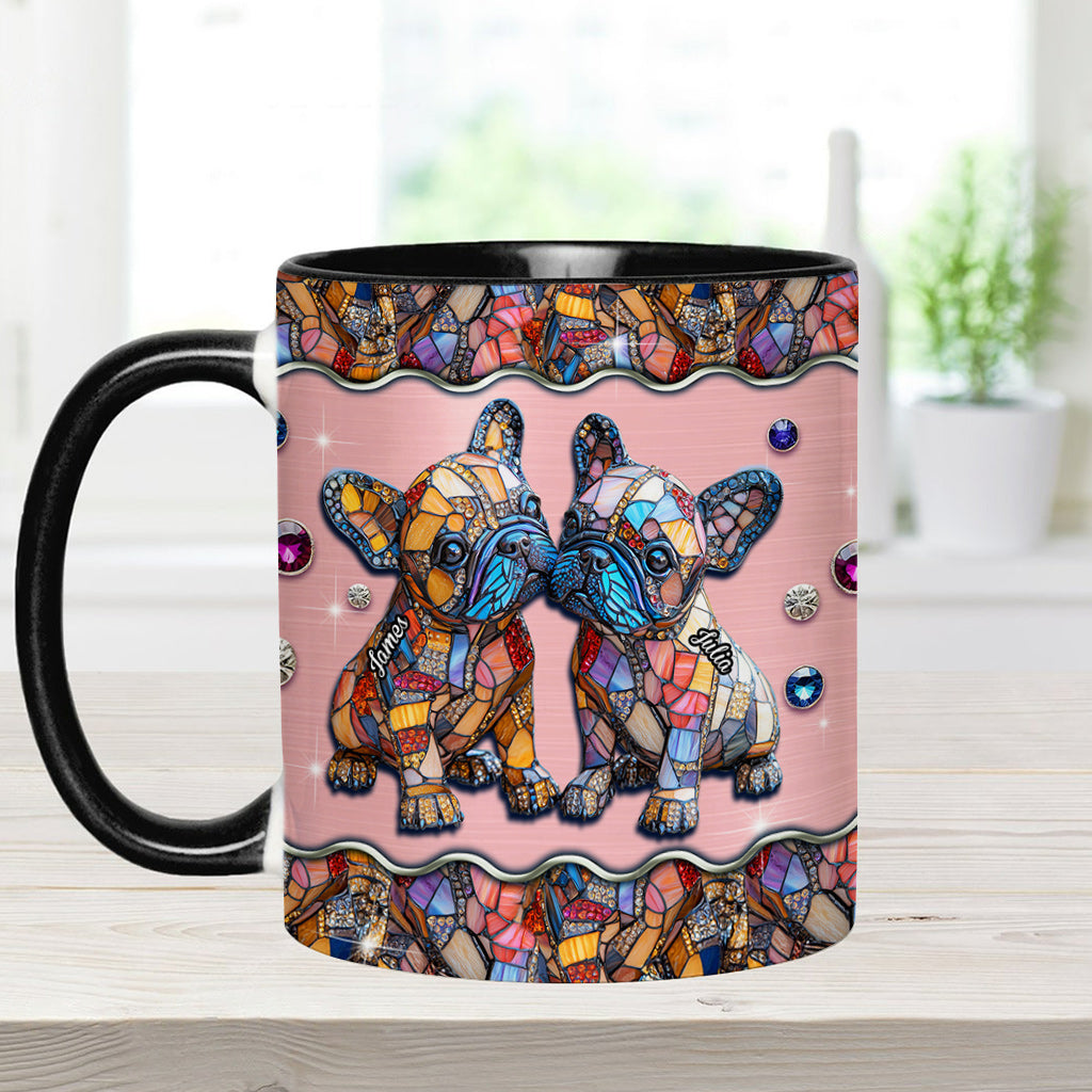 French Bulldog Couple - Personalized French Bulldog Accent Mug