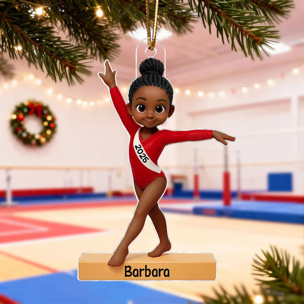 Gymnast Girl Acrylic Ornament – Holiday Keepsake, Perfect Gift for Daughters or Gymnastics Fans