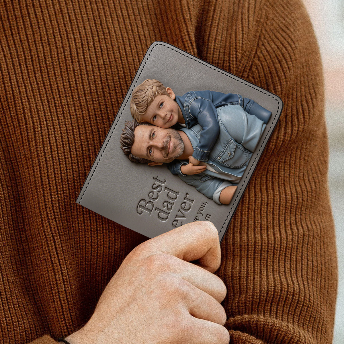 Custom Any Photo - Personalized Father Leather Wallet