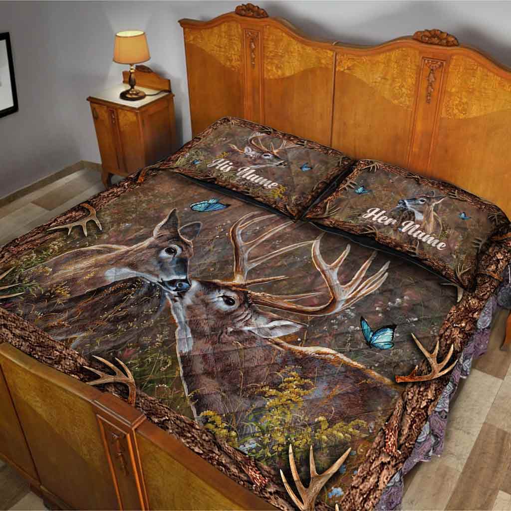 Hunting Couple - Personalized Quilt Set 112021
