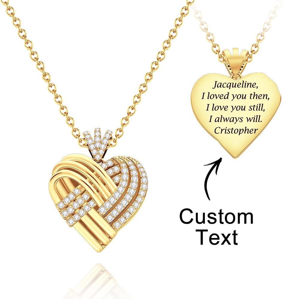 Engrave Message Heart - Personalized Heart Necklace