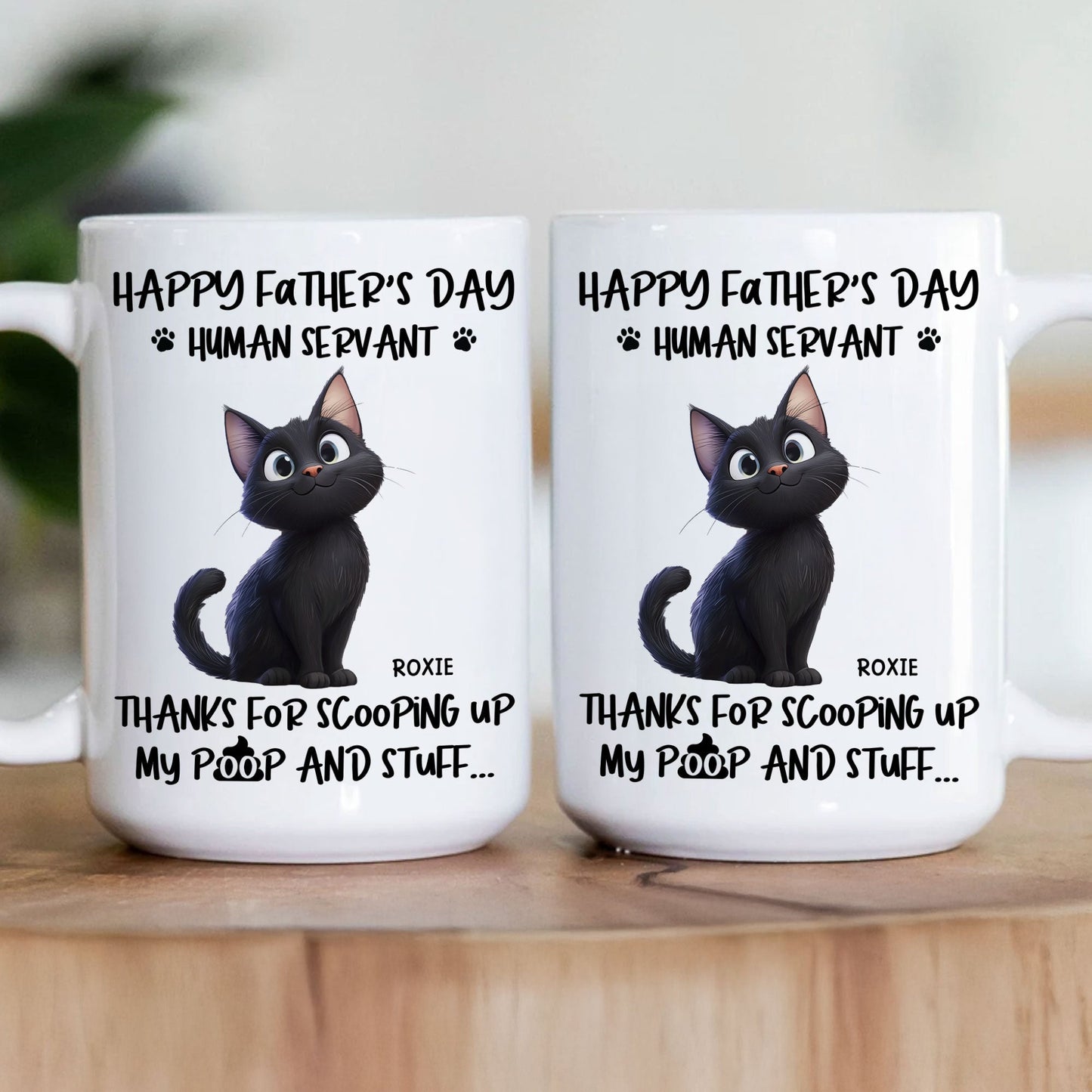 "Thanks for Scooping My Poop" Father's Day White Ceramic Mug – Custom Pet Design for Dad