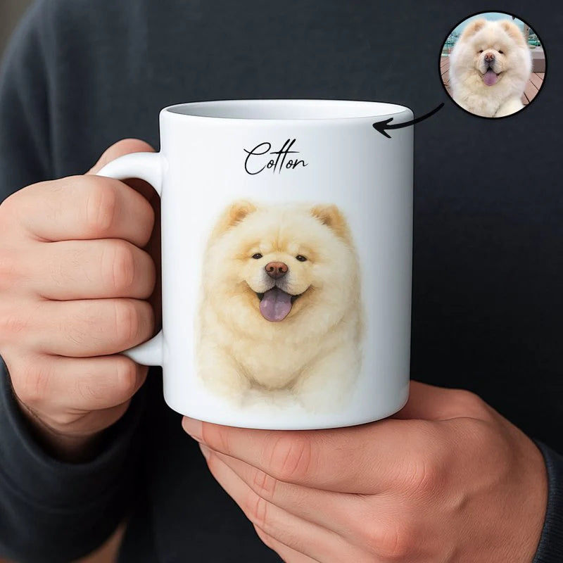 Custom Watercolor Pet Portrait Mug – Perfect for Dog Lovers