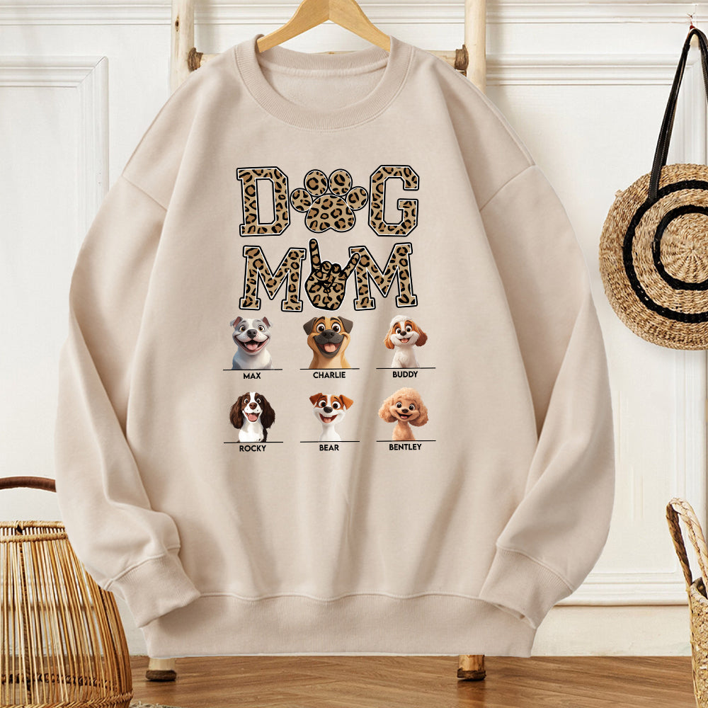 Personalized Dog Mom T-Shirt with Custom Dog Faces