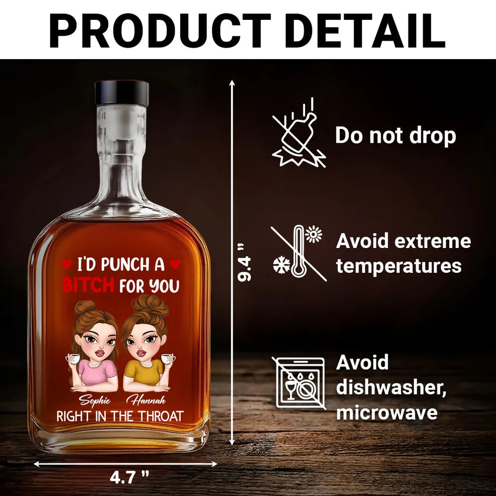 Custom Glass Spirits Decanter – Funny Gift for Sisters & Friends