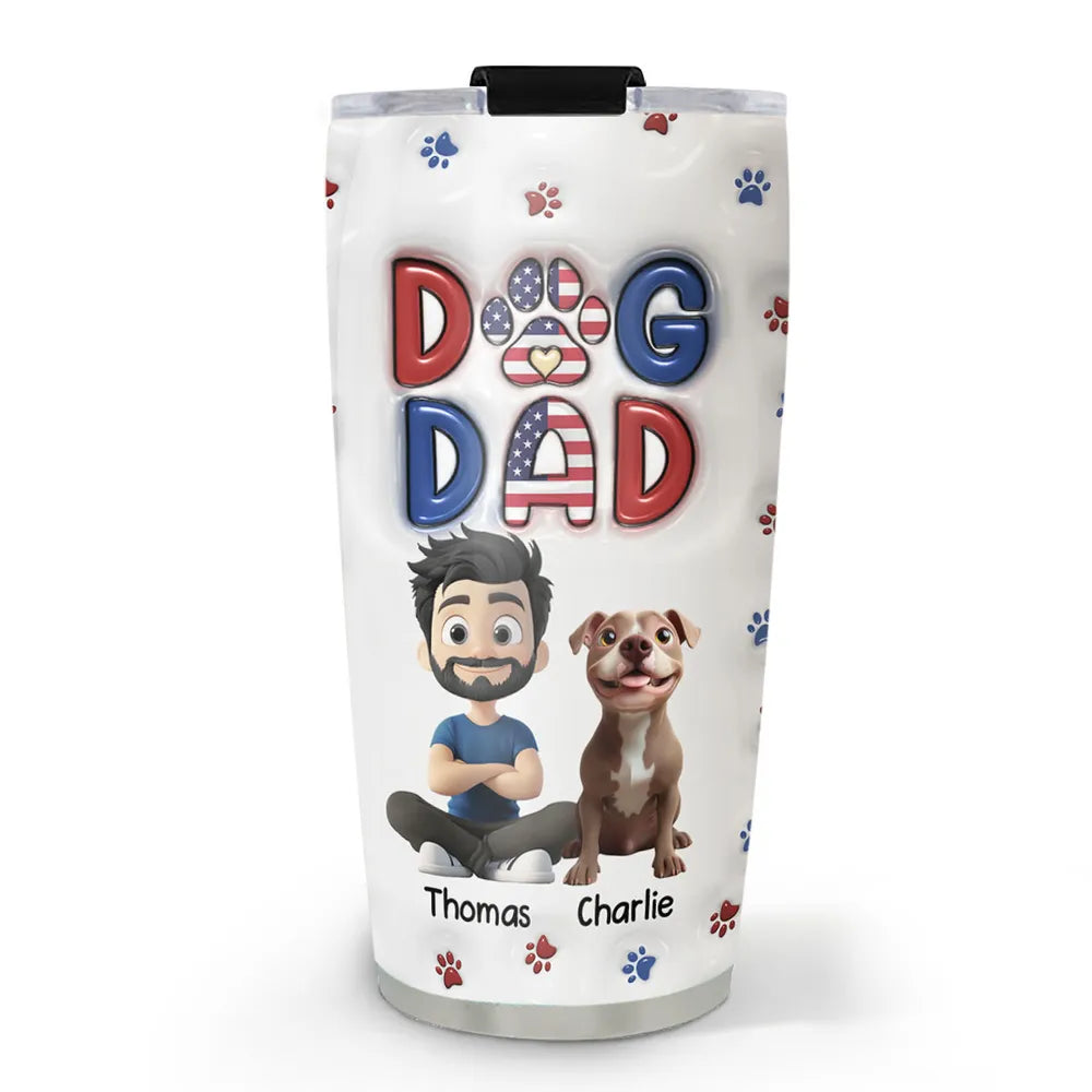 Cool Dog Dad Tumbler – Customizable Travel Mug for Dog Lovers – Perfect Gift for Dog Dads on Father’s Day or Birthdays