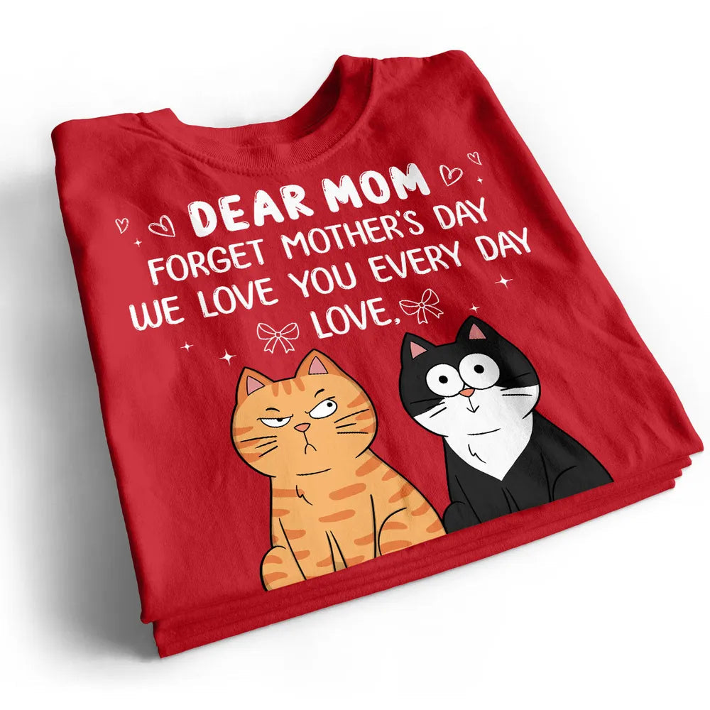 Personalized Classic Tee Dear Mom Cat Cartoon Quote Shirt - Unique Mother's Day Gift From Cat Lovers