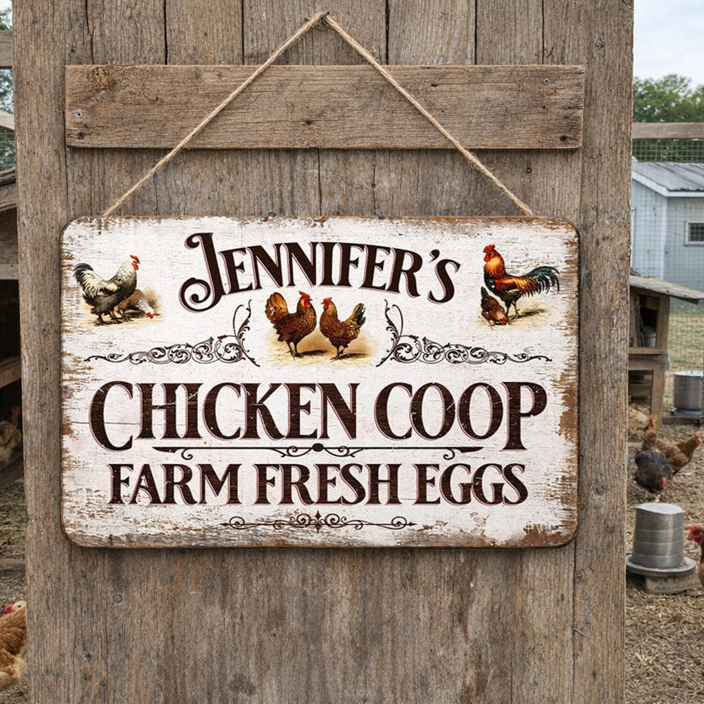 Custom Farm Fresh Eggs Chicken Coop Wooden Sign Vintage Style Kitchen Decor Sweet Conversation Starter Gift for Home Decor Lovers