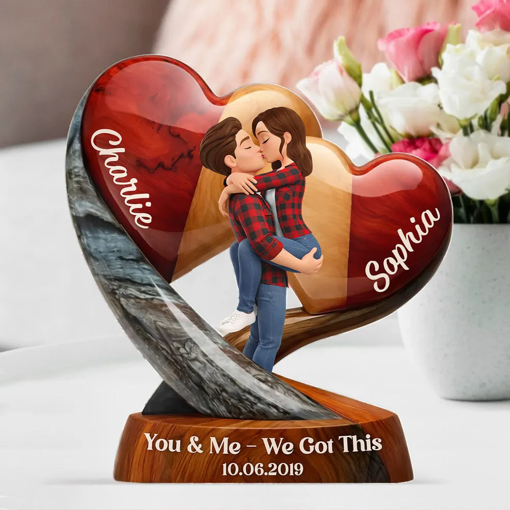 You & Me We Got This Personalized Shaped Acrylic Block Plaque Romantic Couple Keepsake Valentine's Day Gift