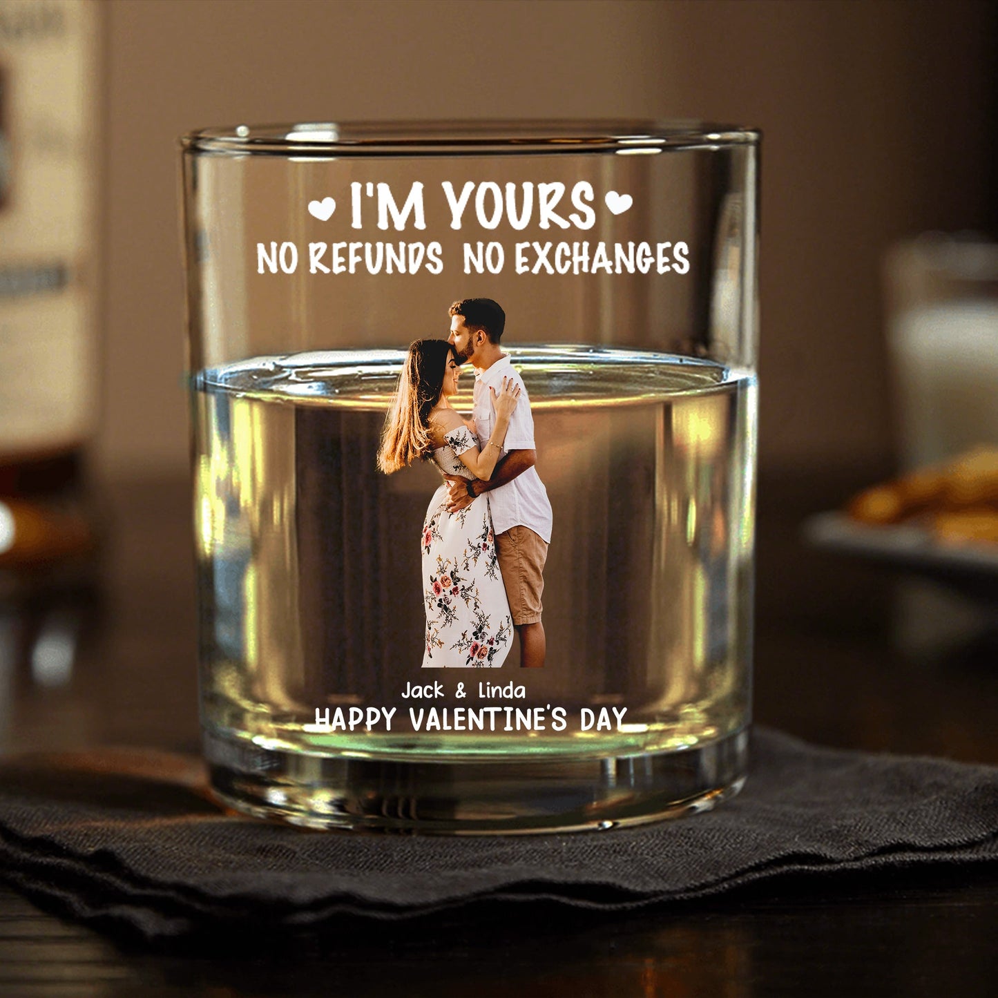 Personalized Whiskey Glass - Romantic Valentine’s Day Keepsake