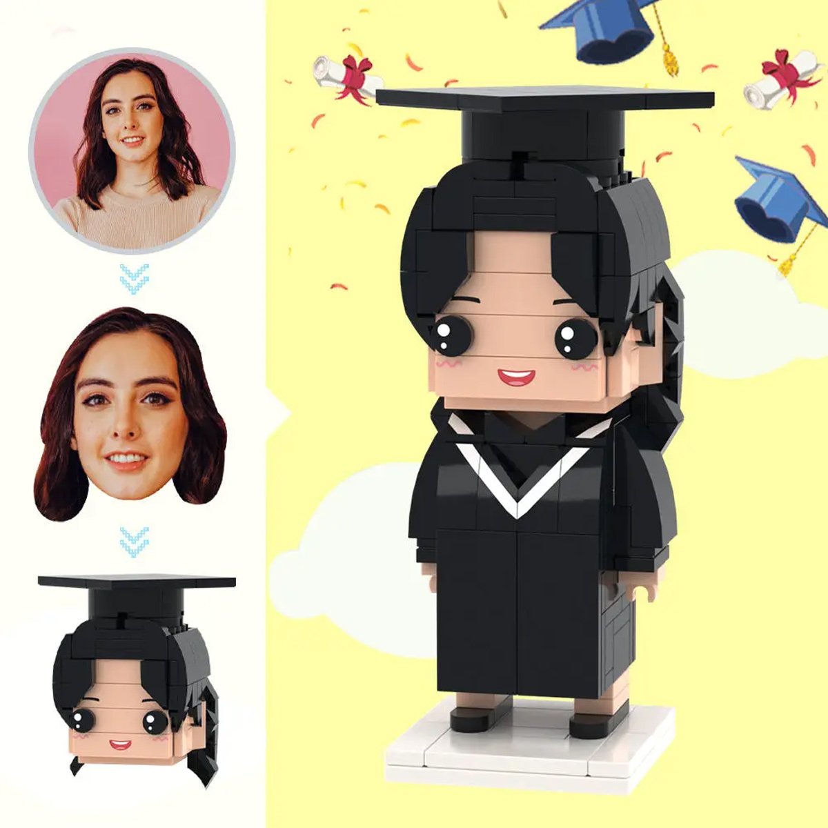 He/She Believed She/He Could So She/He Did - Personalized Graduation Graduation Photos Brick Figures