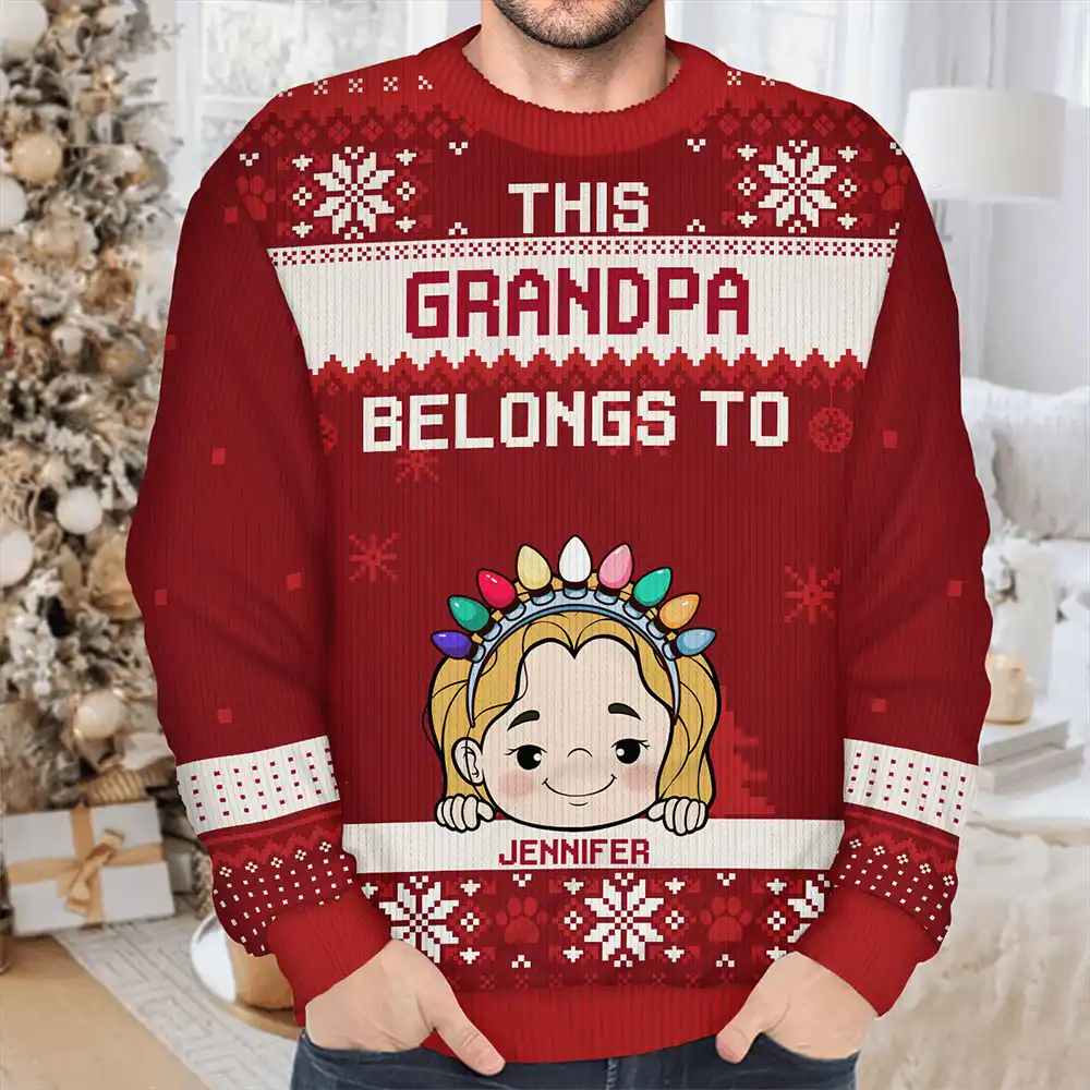 Personalized Christmas Printed Sweatshirt for Grandma, Cute Grandkids Cartoon, Cozy Holiday Keepsake, Unique Family Gift